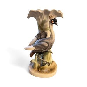 Lefton Vintage Crane Vase, Colorful, Realistic and Detailed.